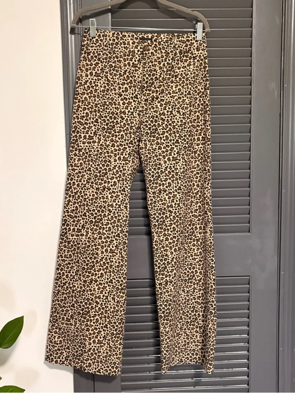 NWT J.Crew Leopard-Print Wide Leg Pants Linen Cotton Blend